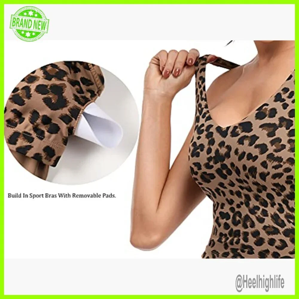 Longline Sports Bra Crop Top Padded Removable Yoga Workout Tank